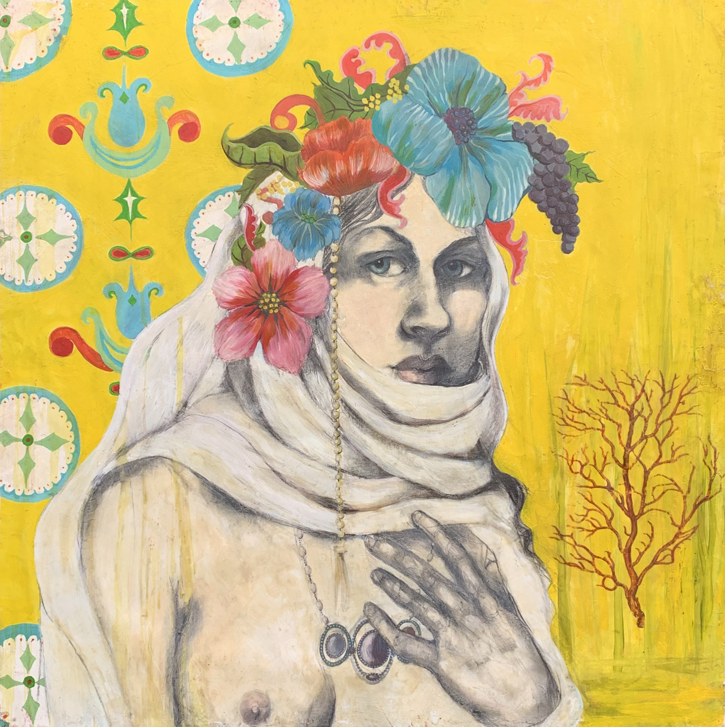 Erielhonan, Mixed Media on Paper, 50 x 50, 2013